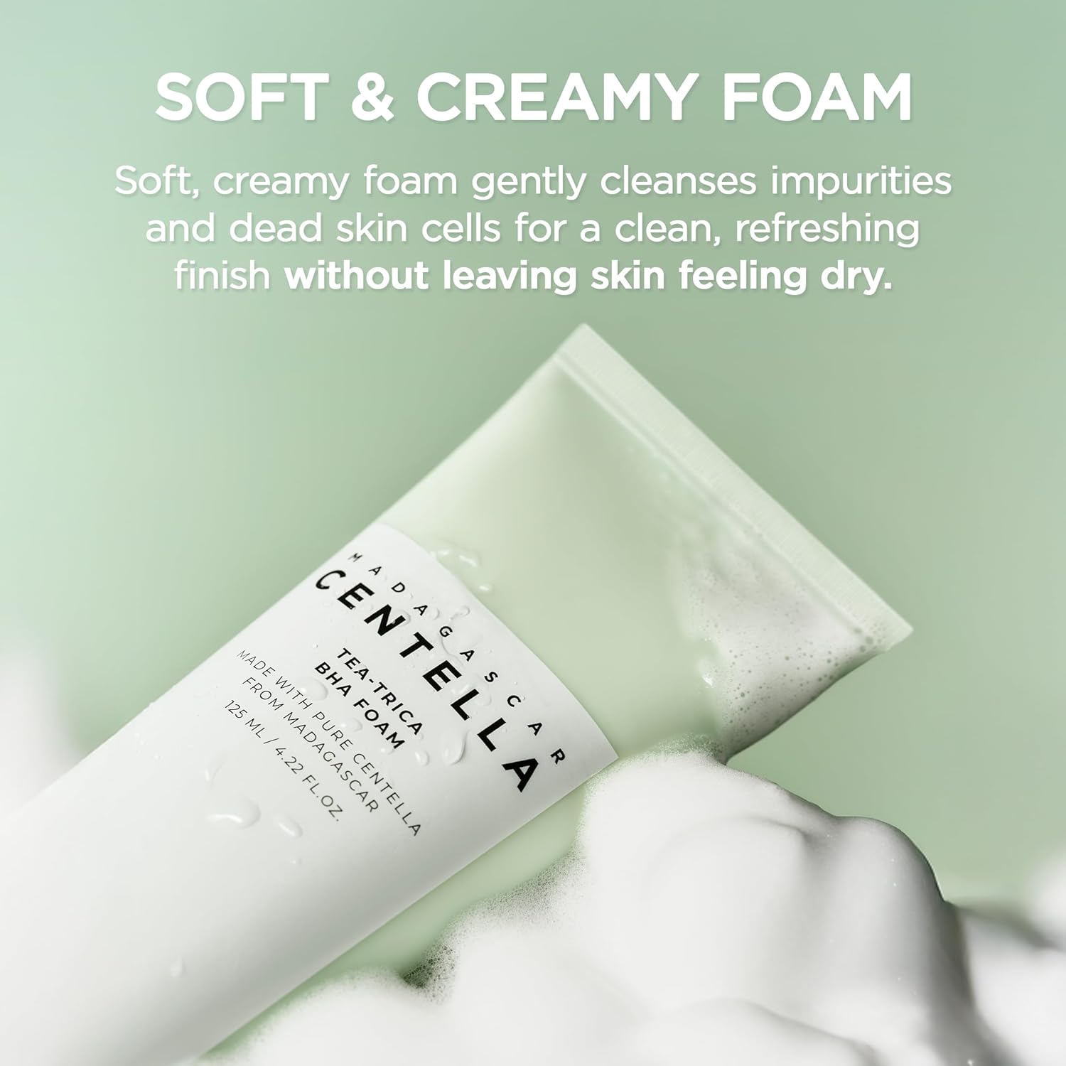 SKIN1004 Tea-Trica BHA Foam, Makeup Remover with Centella Asiatica & Tea Tree, Korean Face Cleanser for Oil & Sebum Balance, Cleansing Foam for Clearing Impurities, Korean Skin Care, 4.22 fl.oz /125ml