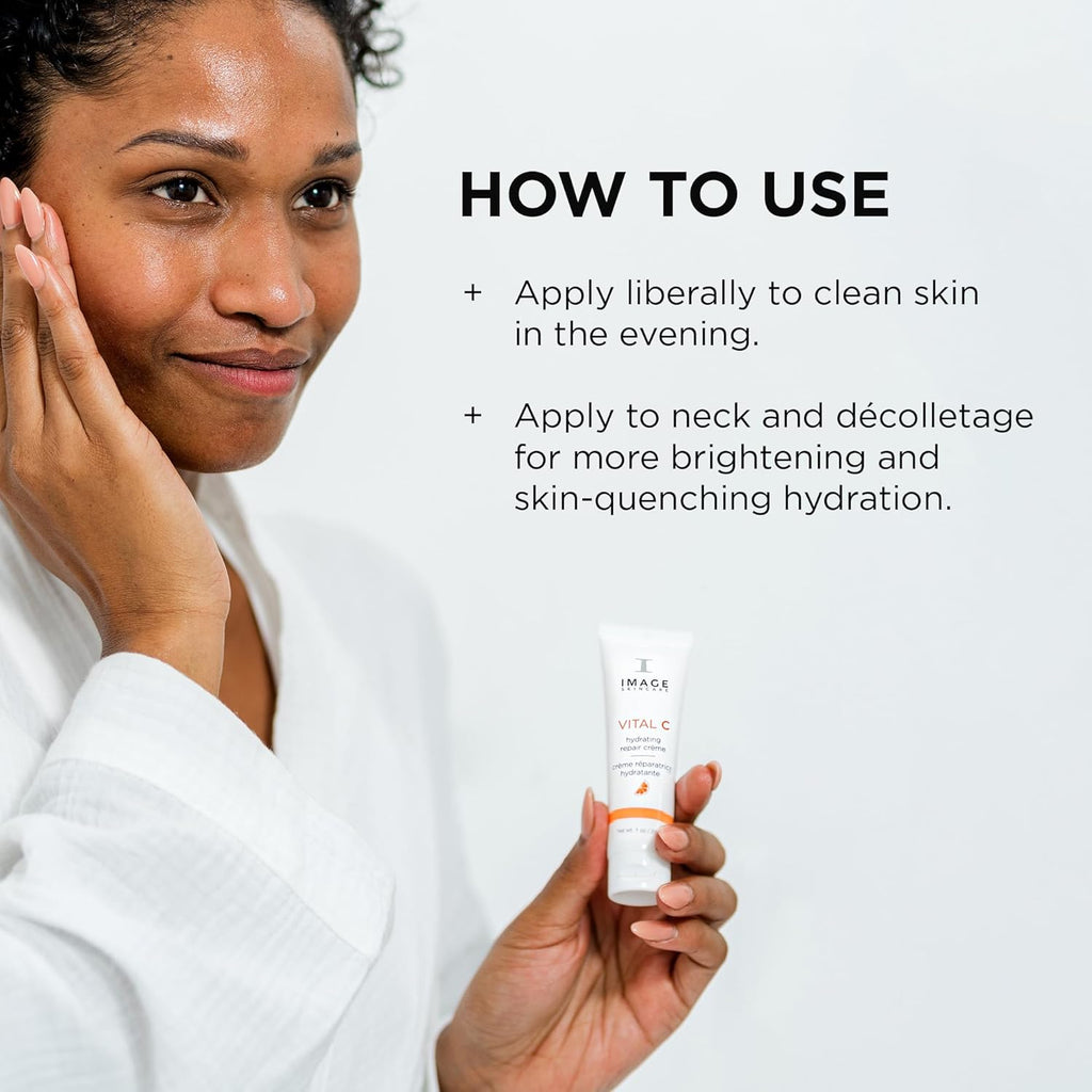 IMAGE Skincare, VITAL C Hydrating Repair Crème, Face Night Cream Moisturizer with Hyaluronic Acid, for Dry Skin, Full-Size, 2 fl oz